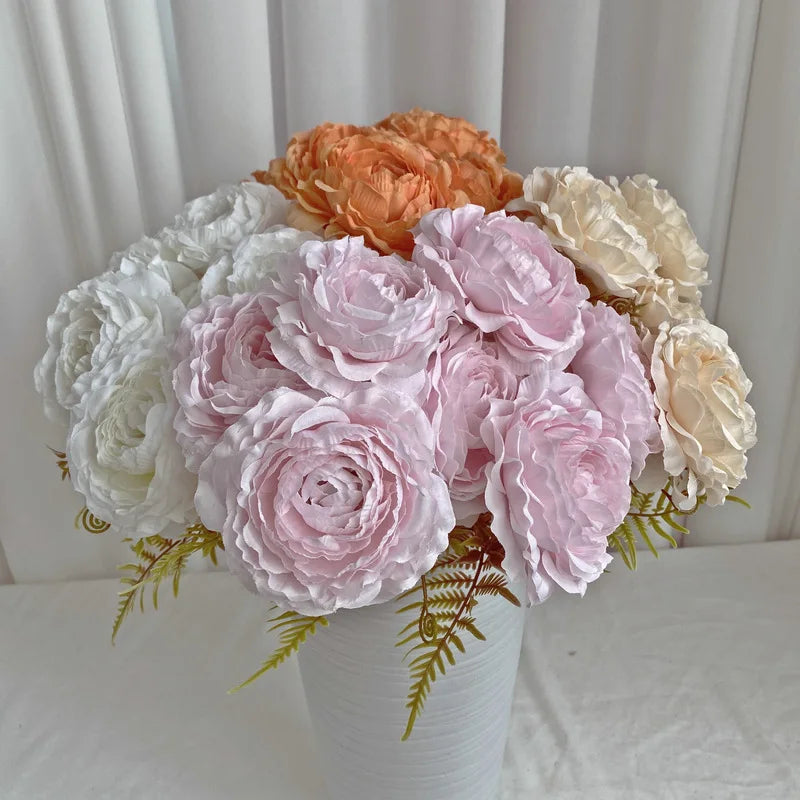 Artificial silk peony bouquet for floral decoration - vue 4 sur 17
