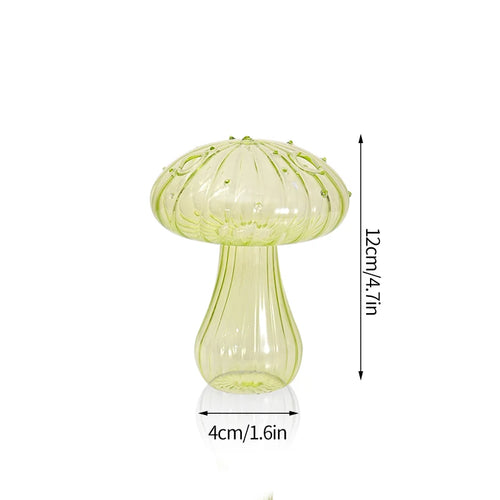Glass mushroom candlestick for table decoration and vase - vue 13 sur 14