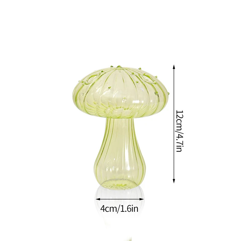 Glass mushroom candlestick for table decoration and vase - vue 12 sur 14