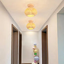 Retro woven bamboo ceiling light for interior decor