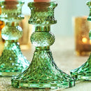 Crystal glass candle holders for festive table decorations