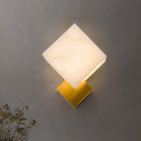 Modern nordic marble LED wall light in American gold bronze