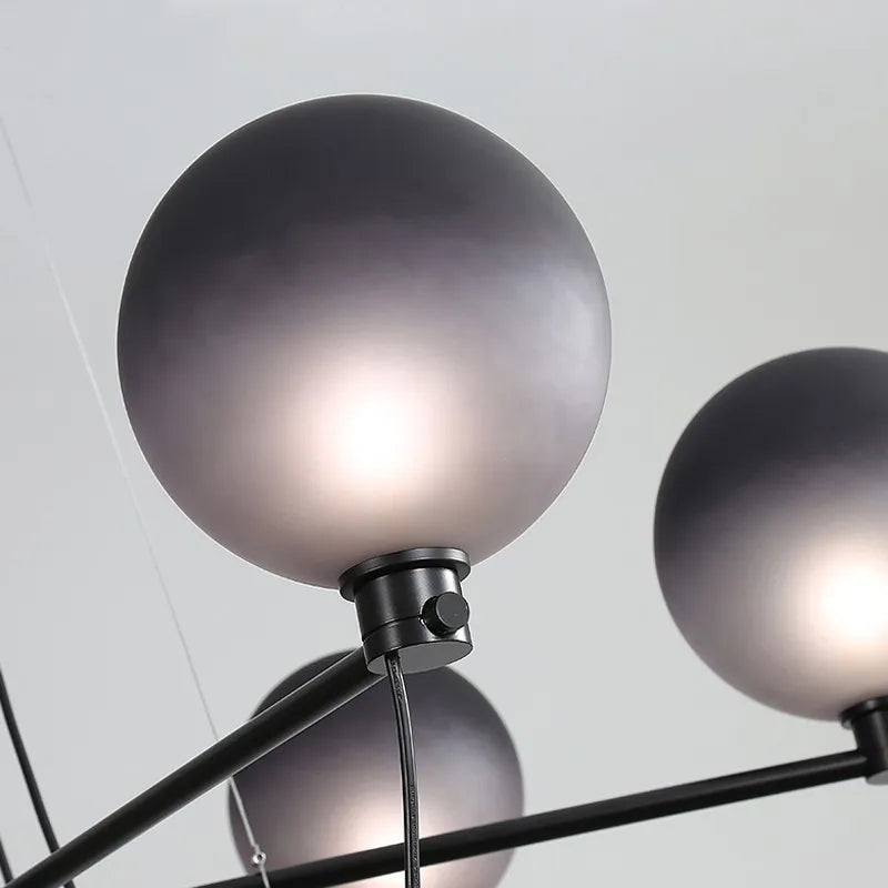 Nordic retro industrial glass ball chandelier - vue 6 sur 7