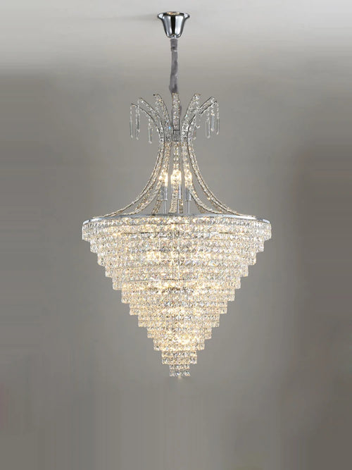 Chrome crystal chandelier for elegant indoor lighting - vue 6 sur 11