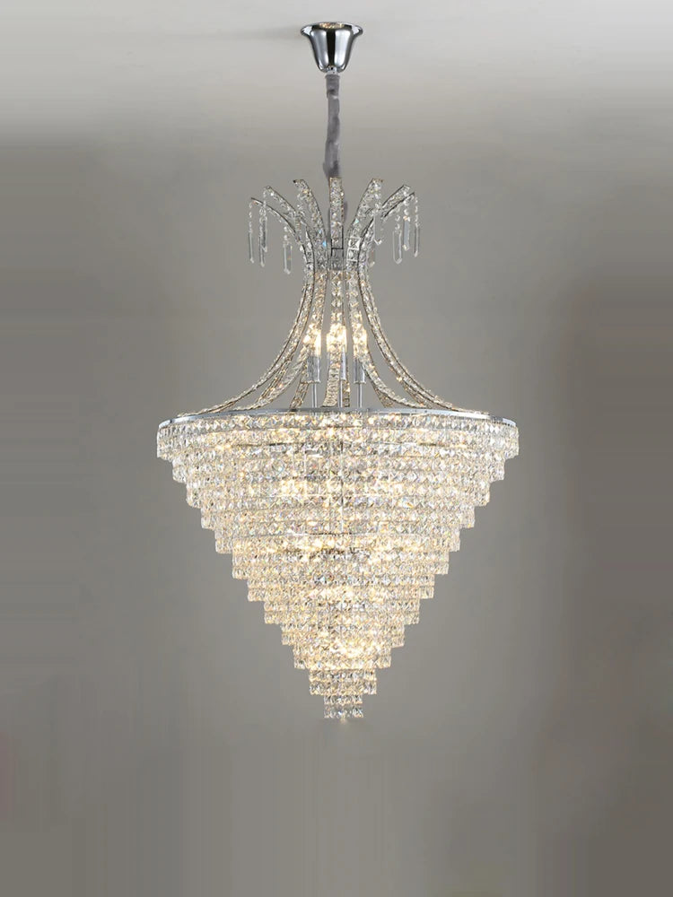 Chrome crystal chandelier for elegant indoor lighting - vue 5 sur 11