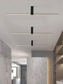 Long minimalist ceiling lamps for various spaces