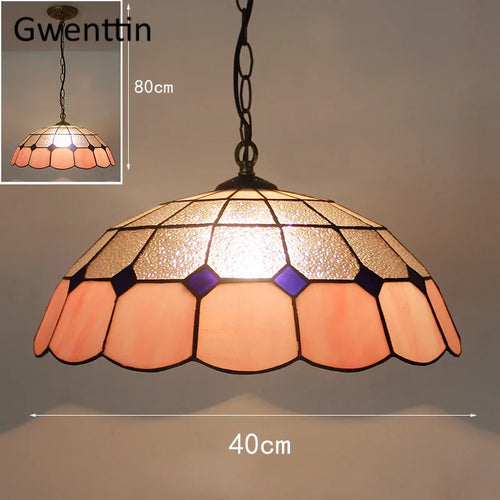 Tiffany style stained glass pendant light for interior decor