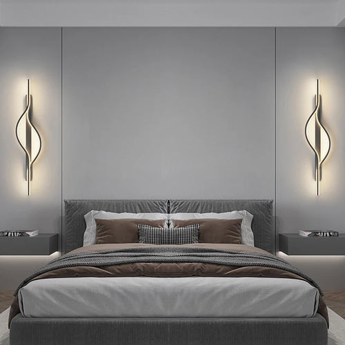 Modern minimalist LED striped wall light for bedroom, living room, corridor - vue 7 sur 15