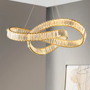 Modern minimalist spiral crystal LED pendant chandelier