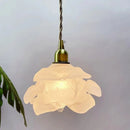 Retro brass and glass petal pendant light for interior decoration
