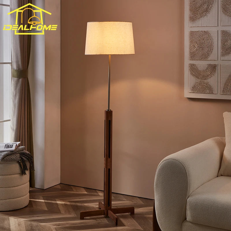 Solid wood floor lamp wabi-sabi zen art light