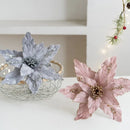 Artificial Christmas flower in glitter velvet festive decoration for home