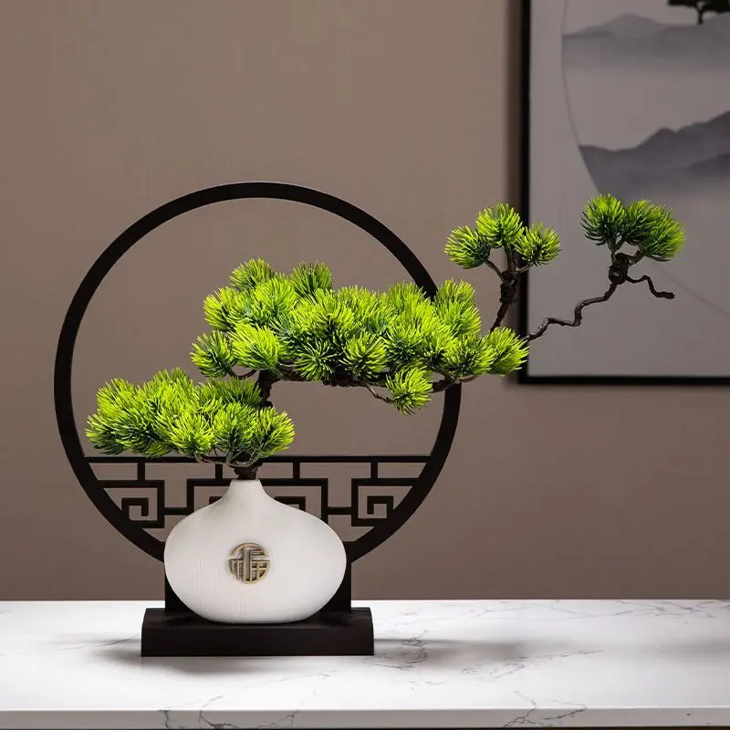 Pine bonsai table ornament for modern decor