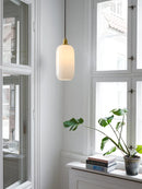 White glass chandelier for an elegant artistic ambience
