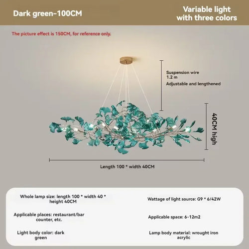 Artpad Nordic romantic chandelier with acrylic leaves for the home - vue 10 sur 21