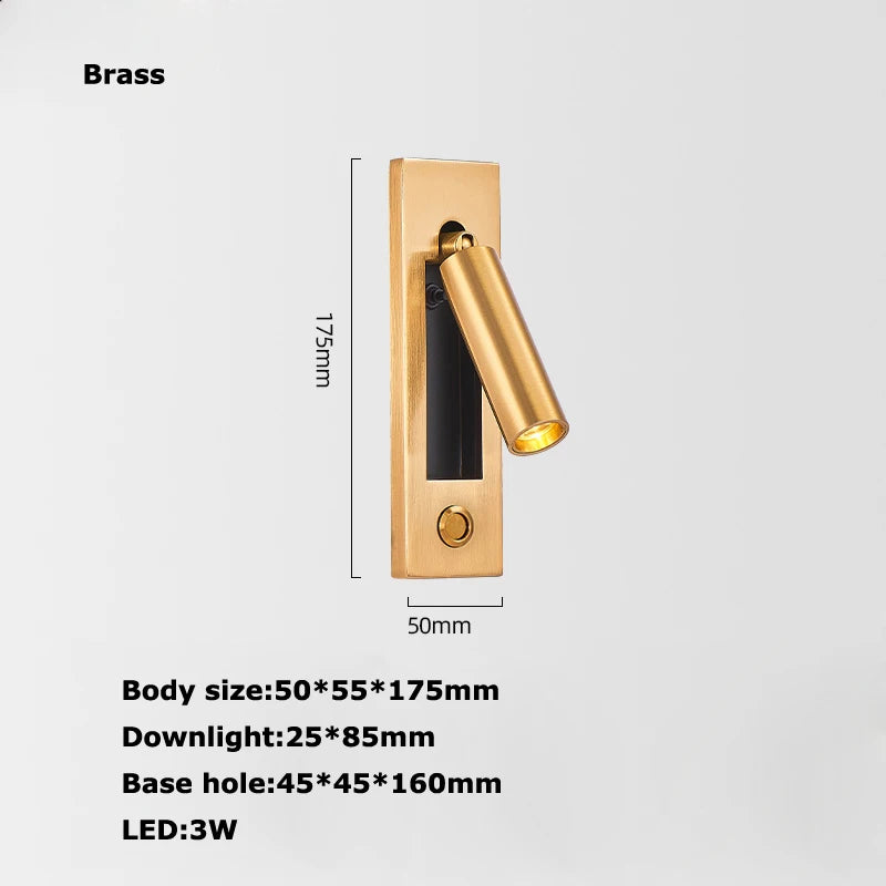 Rotating LED wall light with switch for reading - vue 7 sur 21