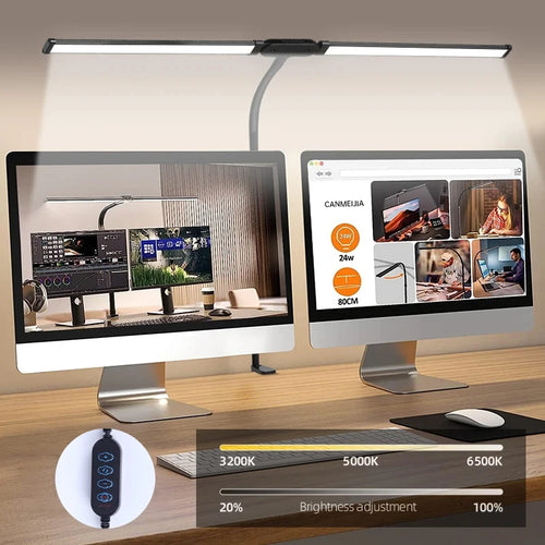 Foldable LED clip desk lamp with eye protection, 3 modes and 10 brightness levels - vue 6 sur 10