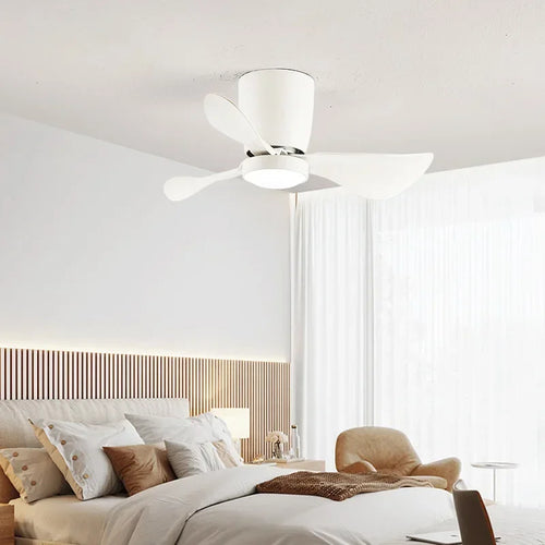 Simple nordic frequency conversion ceiling fan light - vue 4 sur 19