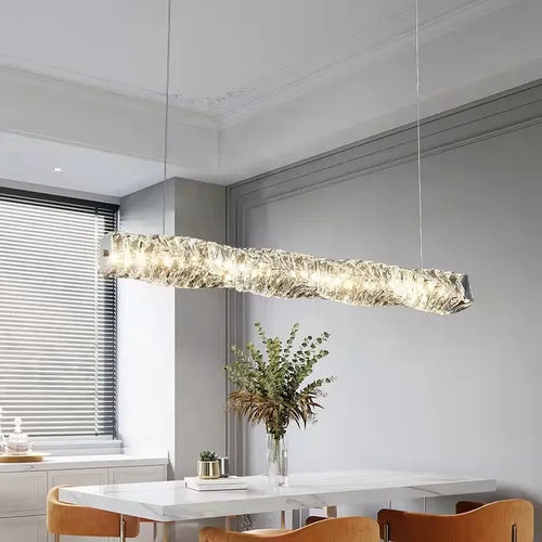 Modern crystal chandelier with dimmable remote control for restaurants - vue 5 sur 22