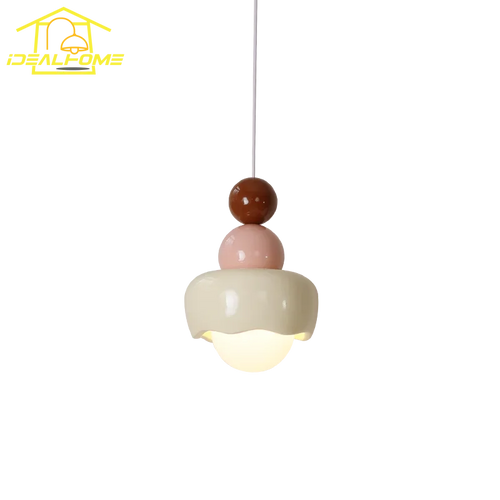 Modern designer pendant light in resin and glass for children's interiors