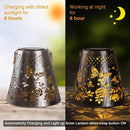 Solar hanging lantern with flower and butterfly projection for outdoor garden