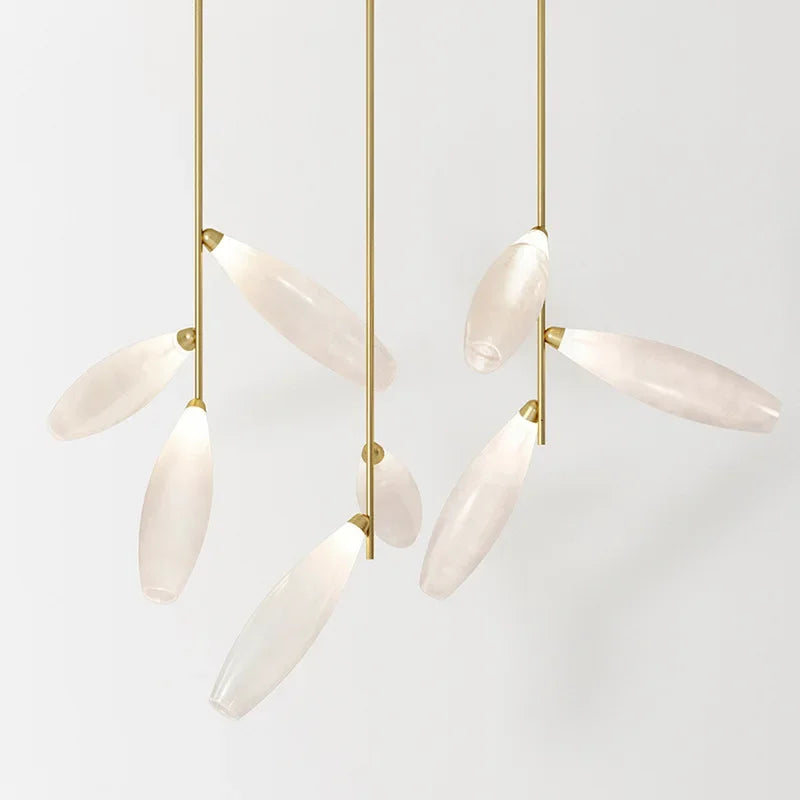 Modern glass chandelier with grape-inspired design