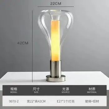 Minimalist nordic style silver glass table lamp - vue 9 sur 10