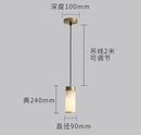 Retro copper pendant light with marble shade for indoor and garden