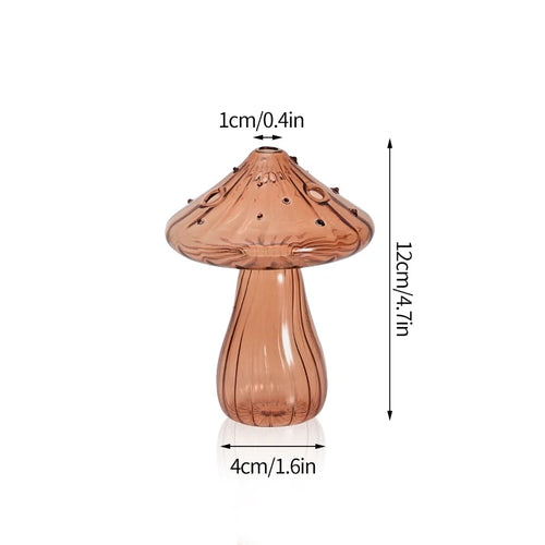 Glass mushroom candlestick for table decoration and vase - vue 12 sur 14