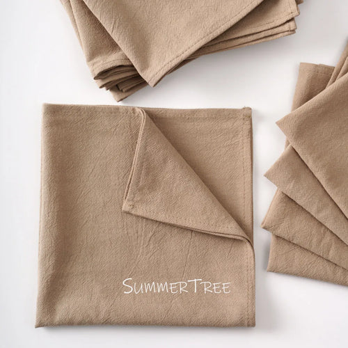 Washed cotton vintage-style napkin 40x40 - vue 3 sur 7