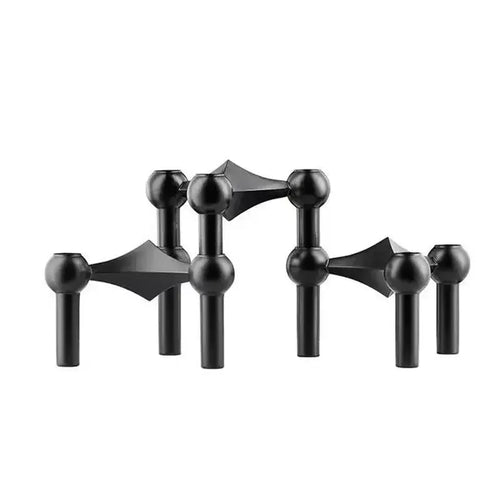 Metal candle holder with molecular design for modern decor - vue 11 sur 12