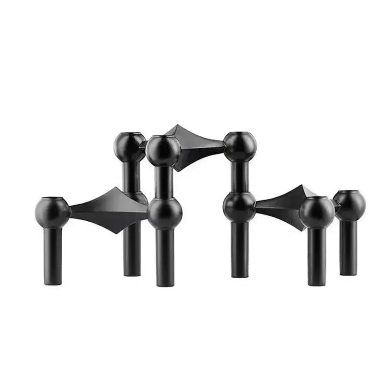 Metal candle holder with molecular design for modern decor - vue 11 sur 12