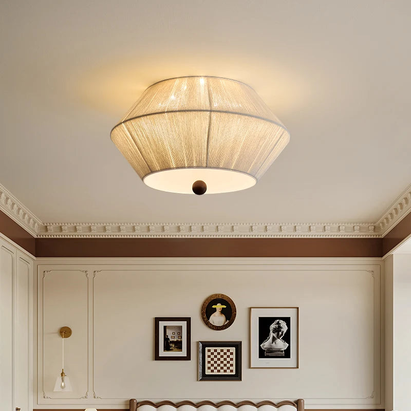 Modern wood and hemp rope pendant light for elegant interiors - vue 3 sur 8