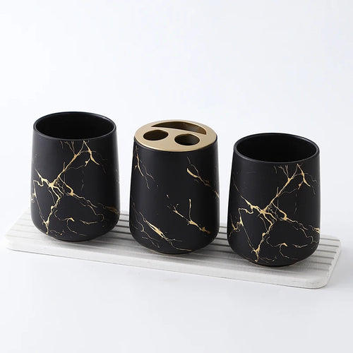 ceramic bathroom set with elegant accessories - vue 21 sur 22