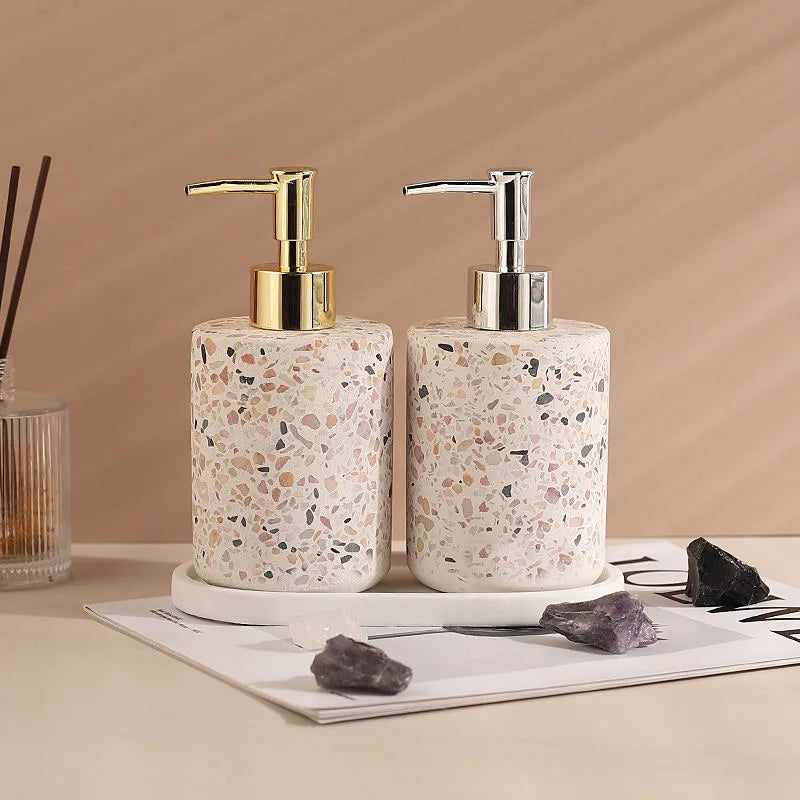 Terrazzo lotion bottle for shower gel and soap