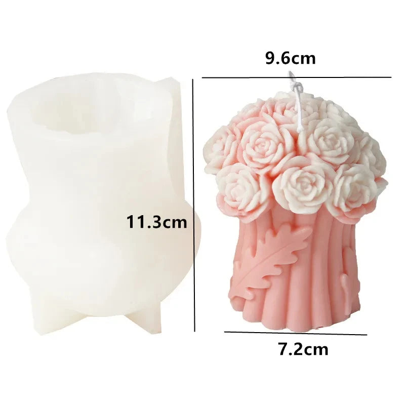 new silicone mold bouquet roses chrysanthemum peony Valentine's Day gift - vue 14 sur 18