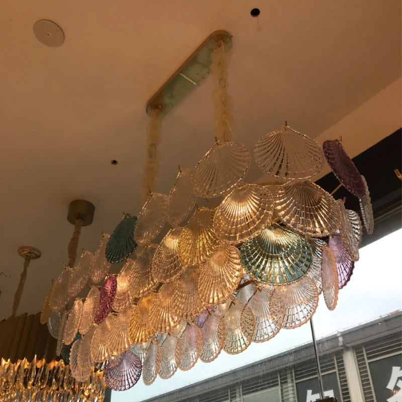Sandya modern luxury chandeliers with glass shade - vue 4 sur 8