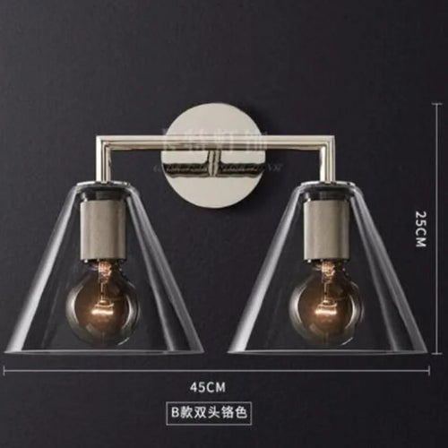 LED wall light with glass and metal shade - vue 11 sur 21
