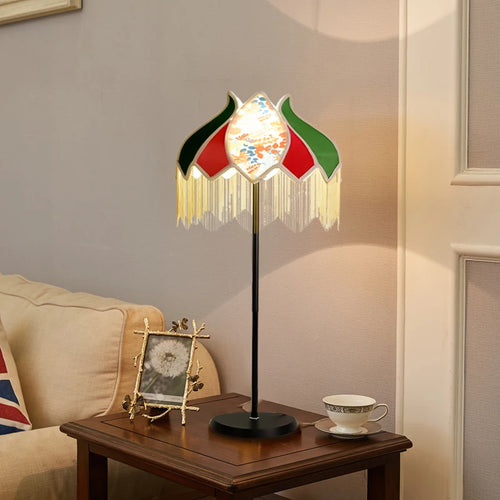 Retro fabric LED floor lamp for elegant decor - vue 2 sur 9
