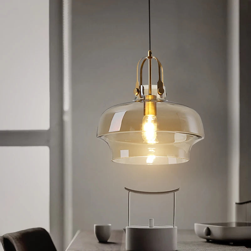Nordic glass pendant light for modern home decor - vue 3 sur 9