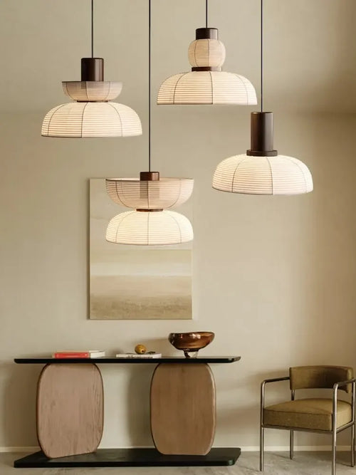 Wabi sabi fabric ceiling light for a Japanese-inspired atmosphere - vue 3 sur 10