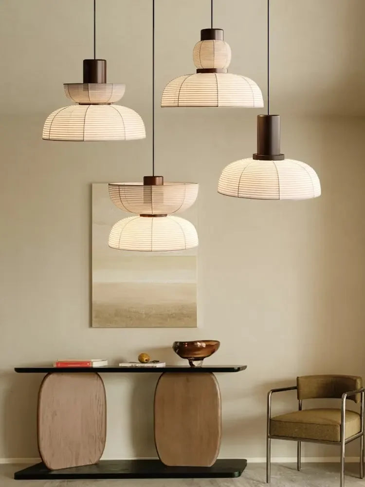 Wabi sabi fabric ceiling light for a Japanese-inspired atmosphere - vue 3 sur 10