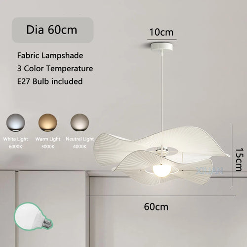 Nordic fabric hat LED indoor pendant light