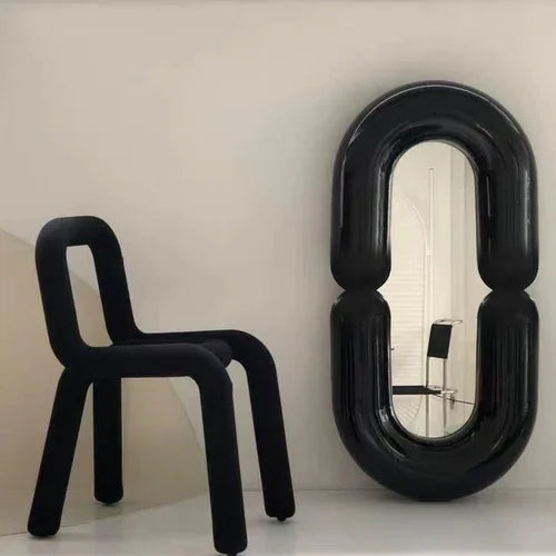 Oval decorative wall mirror nordic style for bedroom - vue 8 sur 15