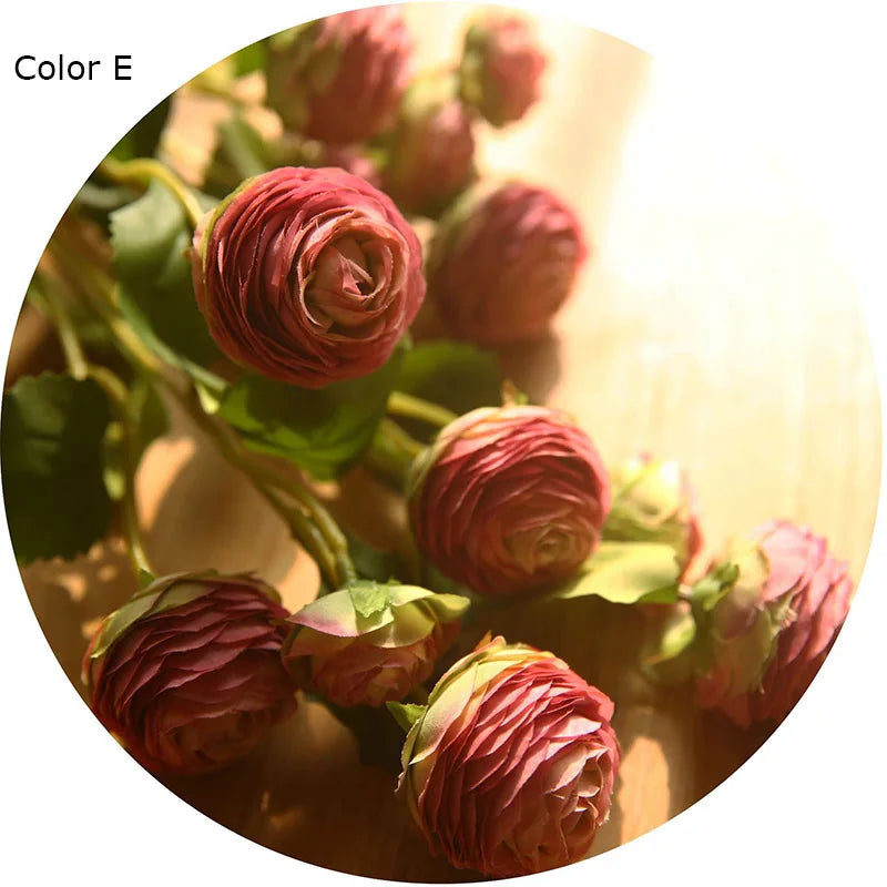 Artificial silk flowers with roses and ranunculus for wedding decoration - vue 13 sur 13