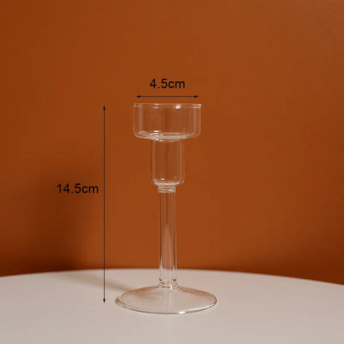 Vintage glass candle holder for weddings and romantic dinners - vue 19 sur 27