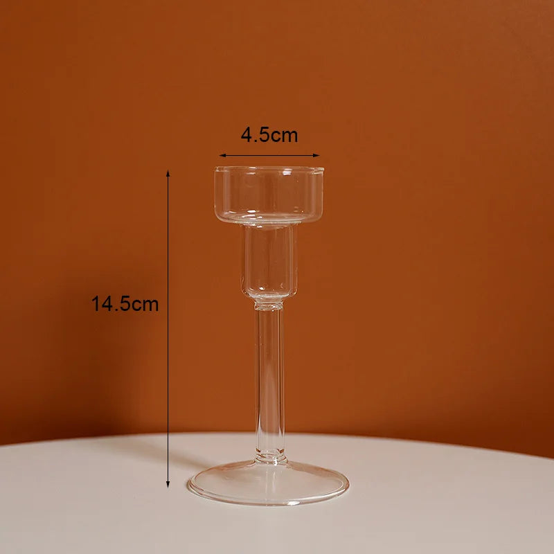 Vintage glass candle holder for weddings and romantic dinners - vue 18 sur 27