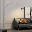 Nordic luxury electroplated adjustable arc floor lamp with marble base and remote control, LED