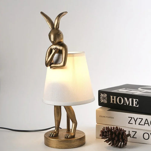 Nordic creative resin rabbit table lamps - vue 4 sur 7