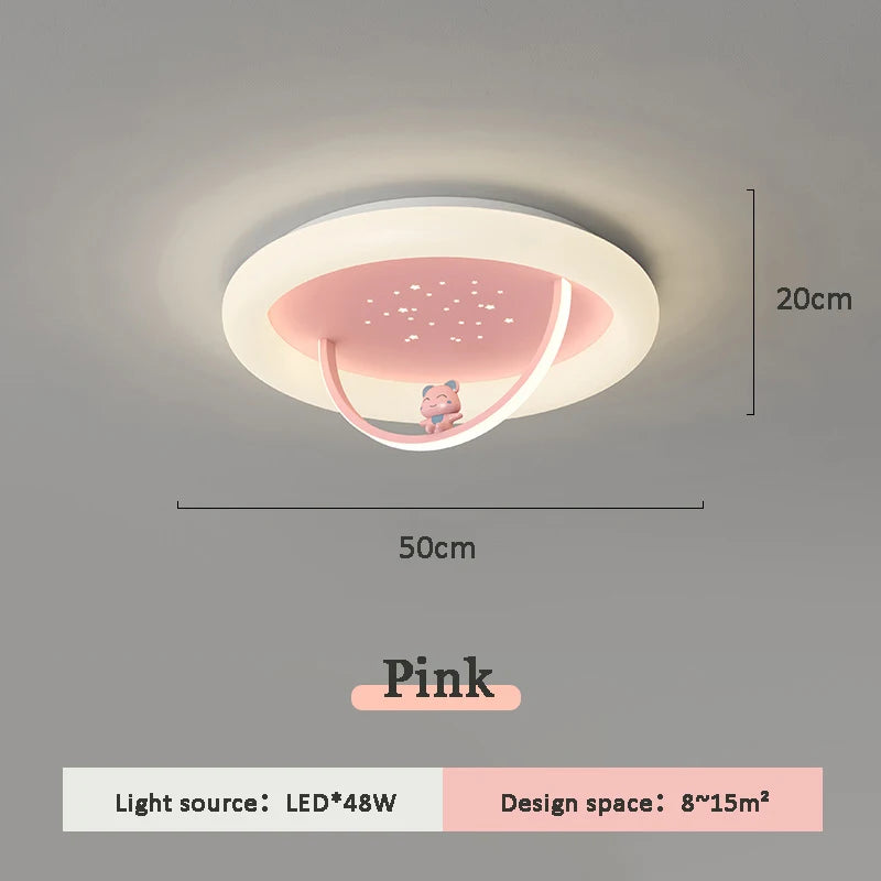 Cute bear star ceiling light for children's room